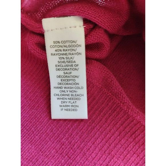 Ann Taylor Loft Sweater Top Cotton Silk Size XS 3/4 Sleeve Crochet Neck - Picture 7 of 8